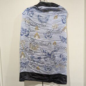 Carlisle Silk Scarf Butterfly Papillon light blue
